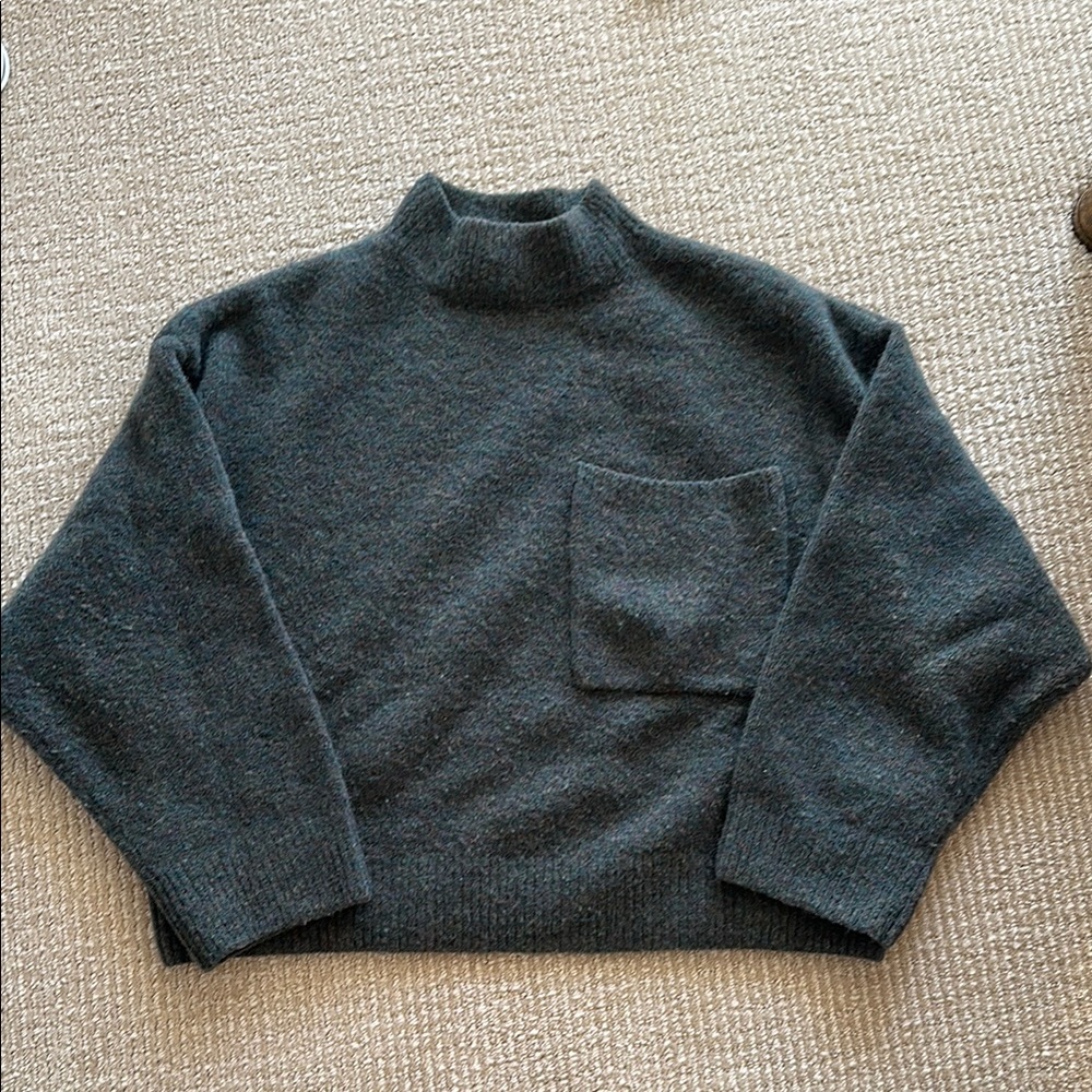 & Other Stories Dark Green Mock Neck